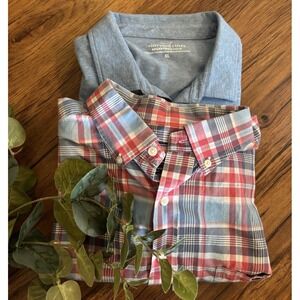 LOT OF 2 ❗️Vineyard Vines Performance Polo Shirt Mens XL Plaid Tucker Edgartown
